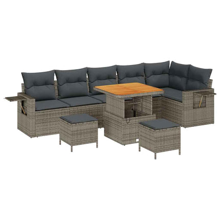 Havesofa Sæt 9 stk. Grå polyrattan