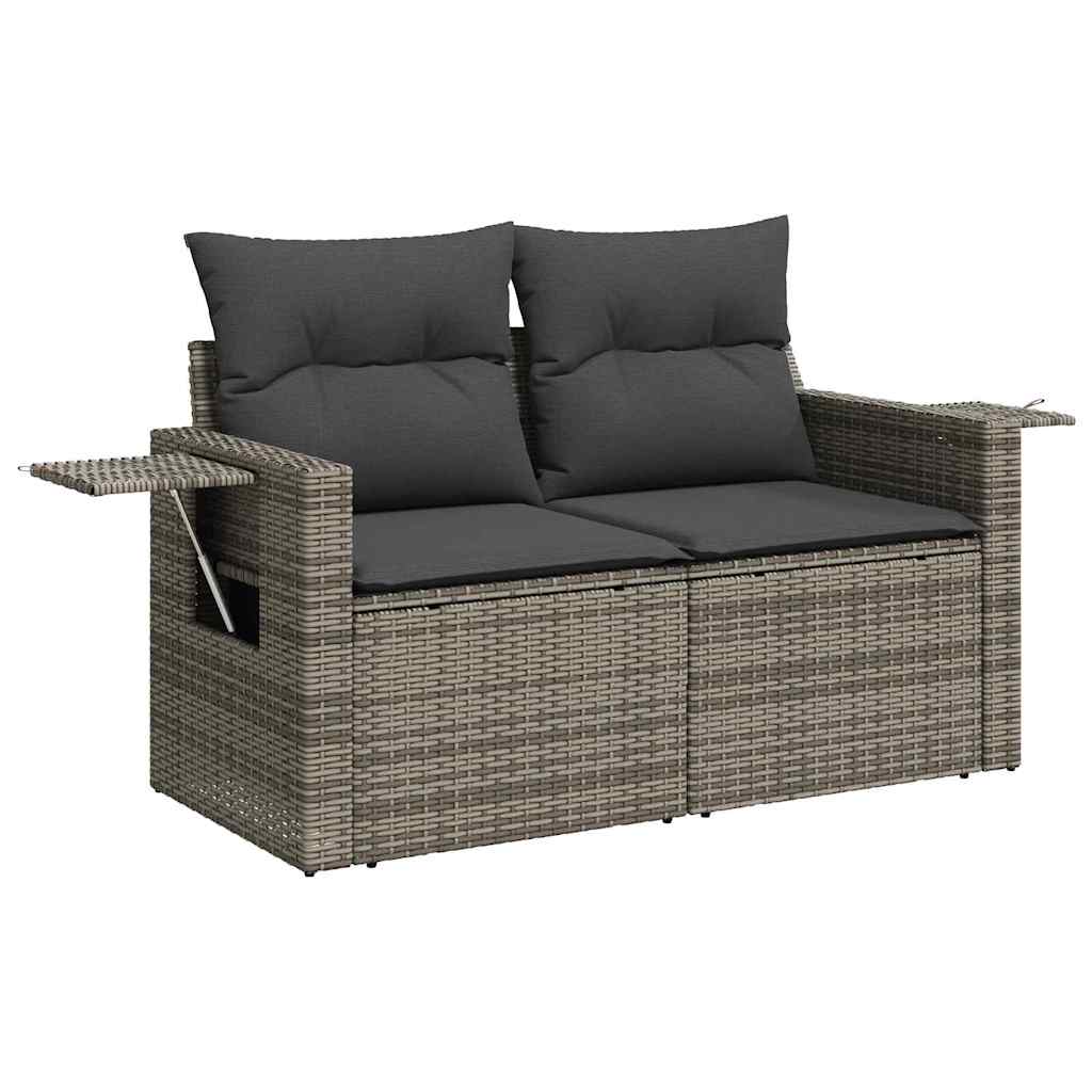Havesofa Sæt 9 pcs Grå polyrattan