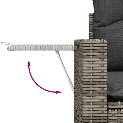 Havesofa Sæt 9 pcs Grå polyrattan