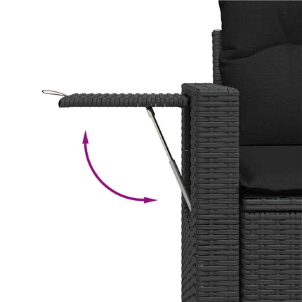 Havesofa Sæt 13 stk. Sort polyrattan