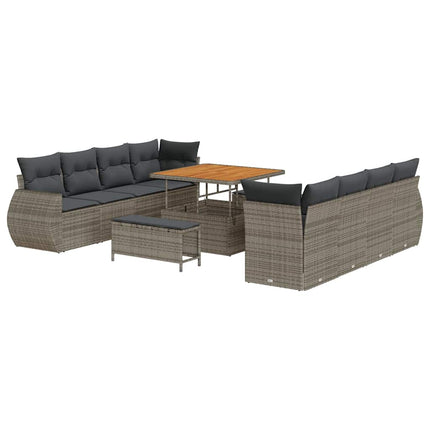 Havesofa Sæt 11 stk. Grå polyrattan