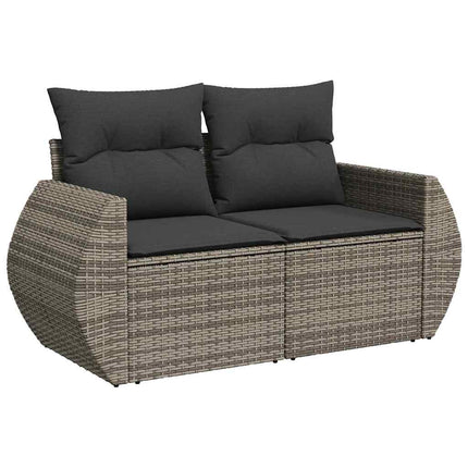 Havesofa Sæt 9 pcs Grå polyrattan