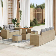 Havesofa Sæt 8 pcs Beige polyrattan