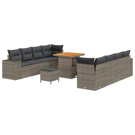 Havesofa Sæt 11 stk. Grå polyrattan