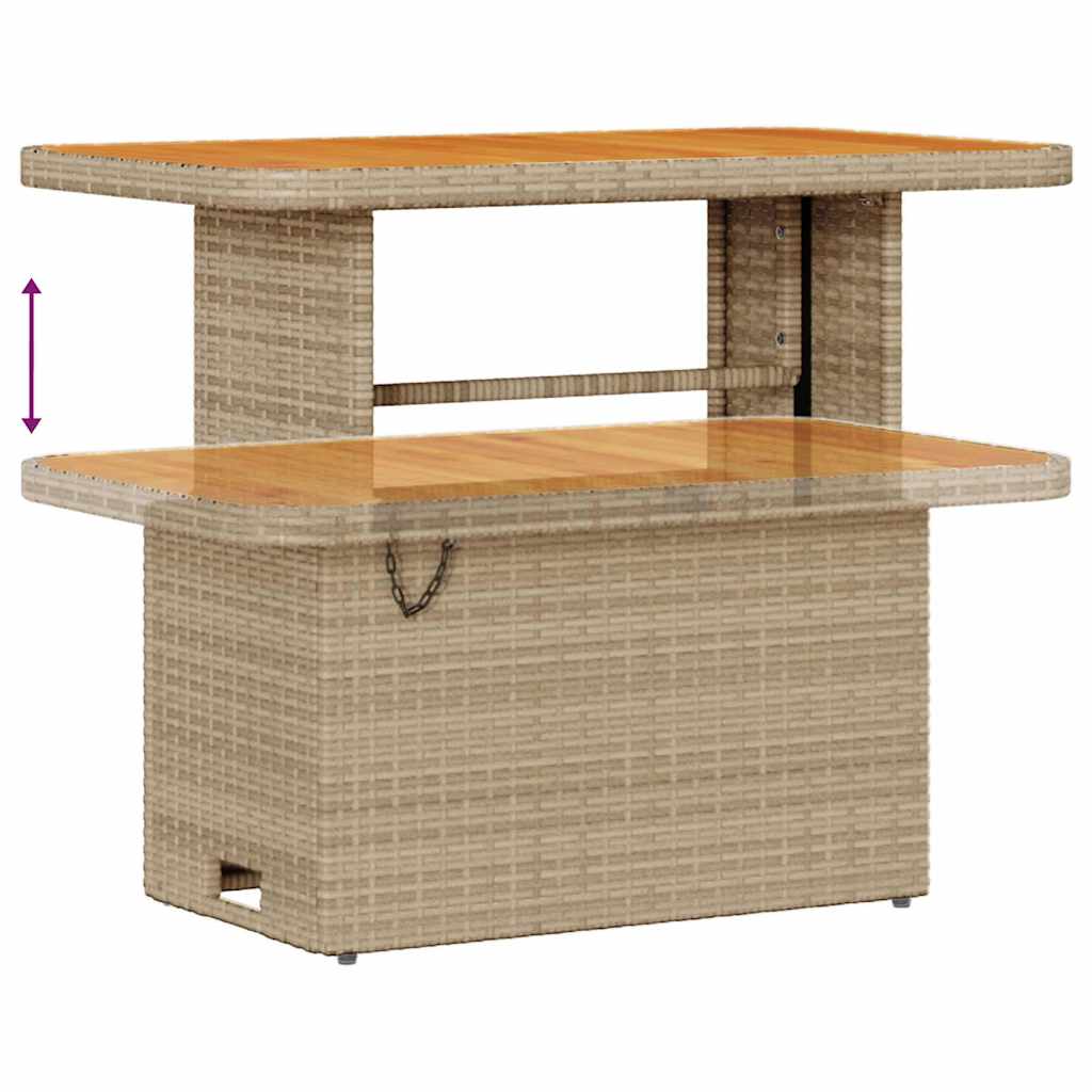 Havesofa Sæt med pude 10 pcs Beige polyrattan