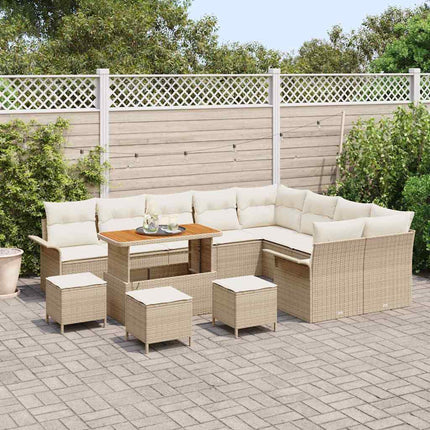 Havesofa Sæt 13 stk. Beige polyrattan