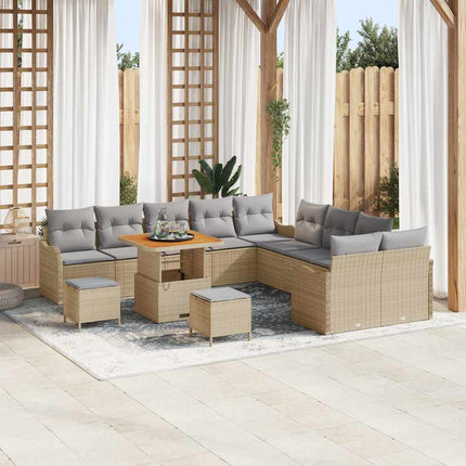 Havesofa Sæt 13 pcs Beige polyrattan