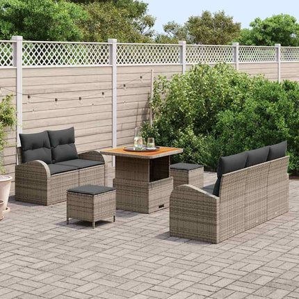 Havesofa Sæt 8 stk. Grå polyrattan