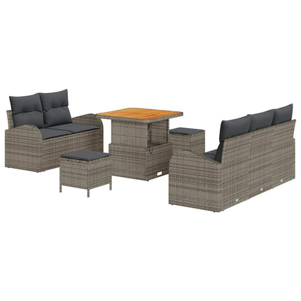 Havesofa Sæt 8 stk. Grå polyrattan