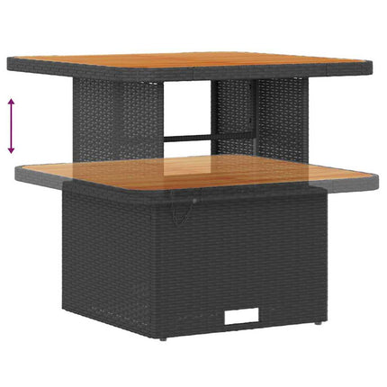 Havesofa Sæt 8 stk. Sort polyrattan