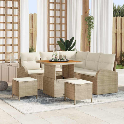 Havesofa Sæt 8 stk. Beige polyrattan