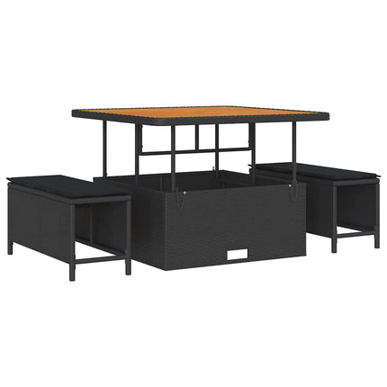 Havesofa Sæt 8 stk. Sort polyrattan