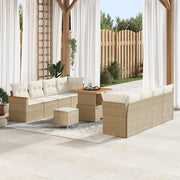 Havesofa Sæt 11 pcs Beige polyrattan