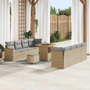 Havesofa Sæt 11 pcs Beige polyrattan