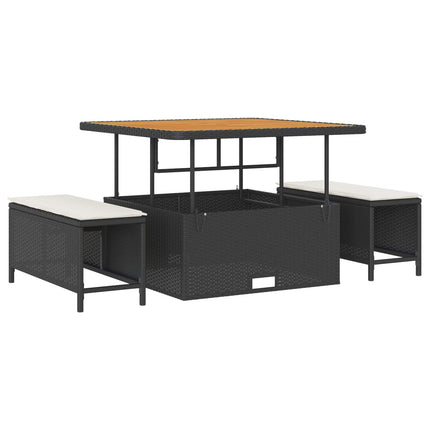 Havesofa Sæt 8 stk. Sort polyrattan