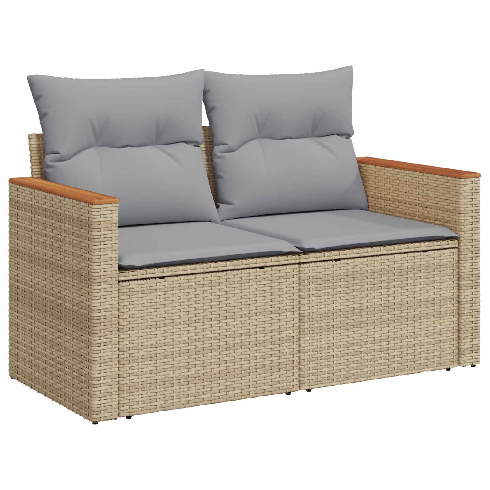 Havesofa Sæt 9 pcs Beige polyrattan