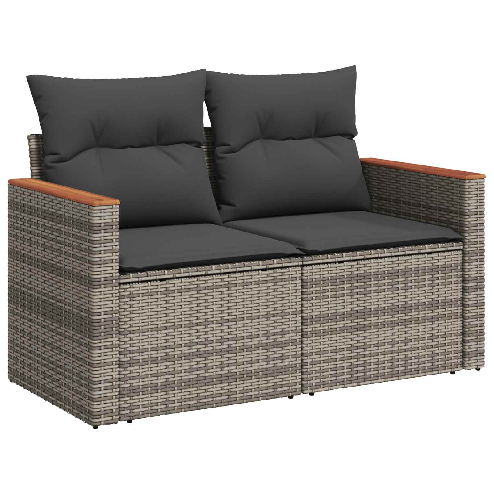 Havesofa Sæt 9 pcs Grå polyrattan