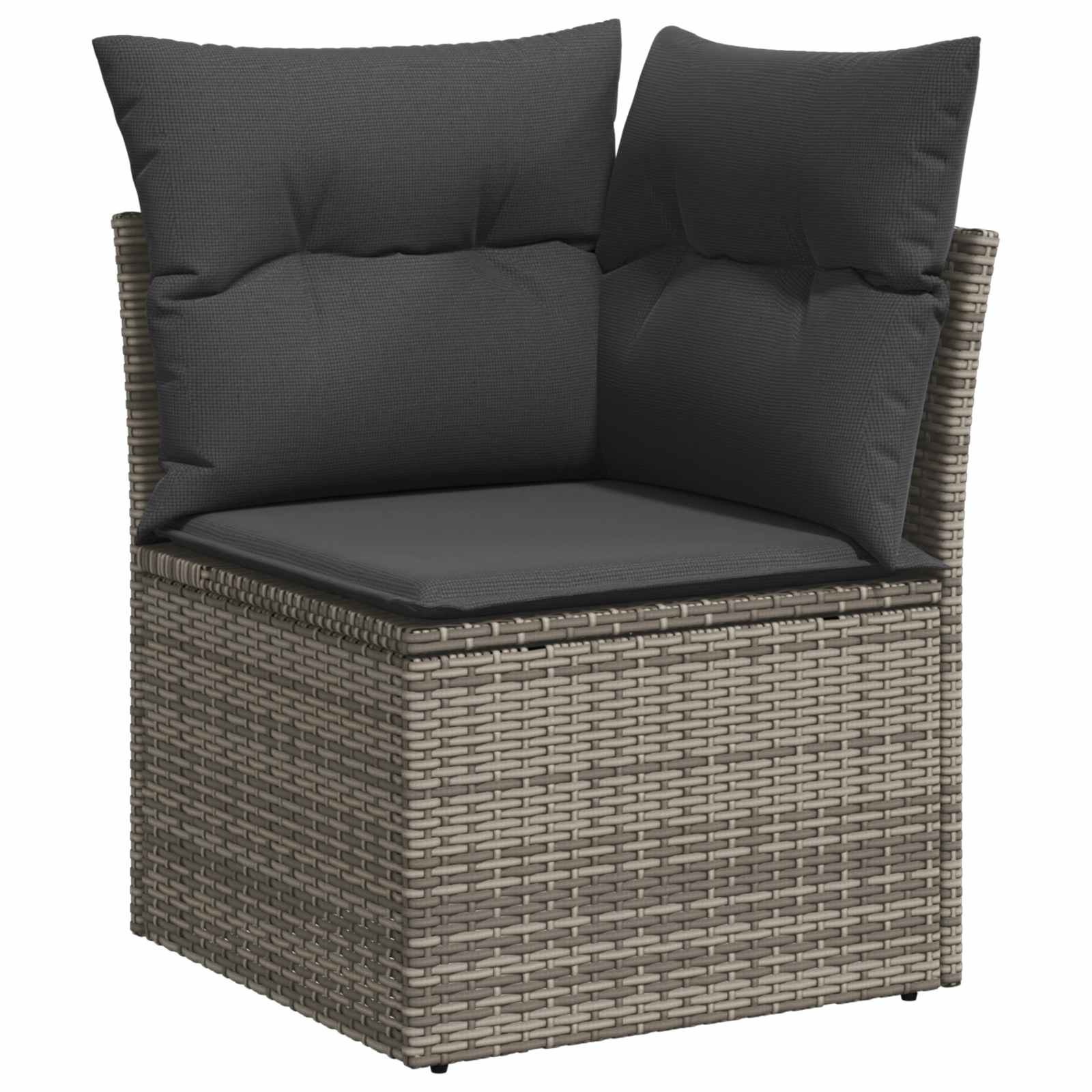 Havesofa Sæt 11 pcs Grå polyrattan