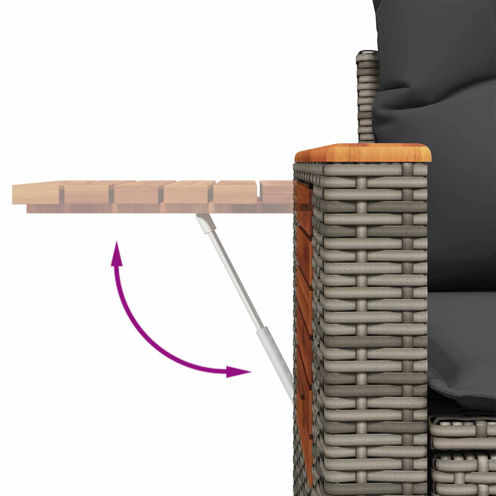 Havesofa Sæt 11 pcs Grå polyrattan