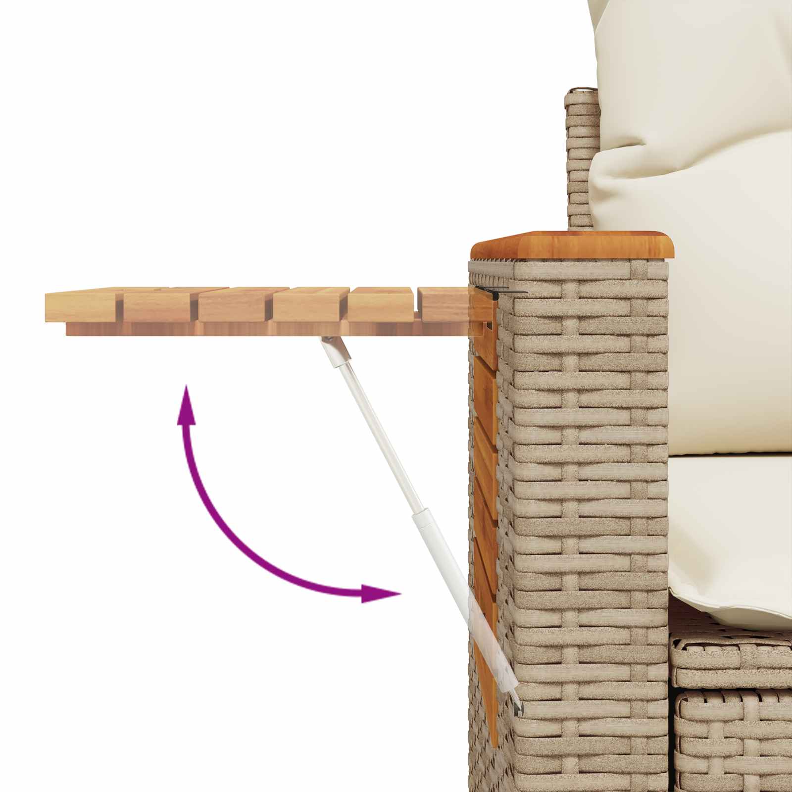 Havesofa Sæt 9 pcs Beige polyrattan