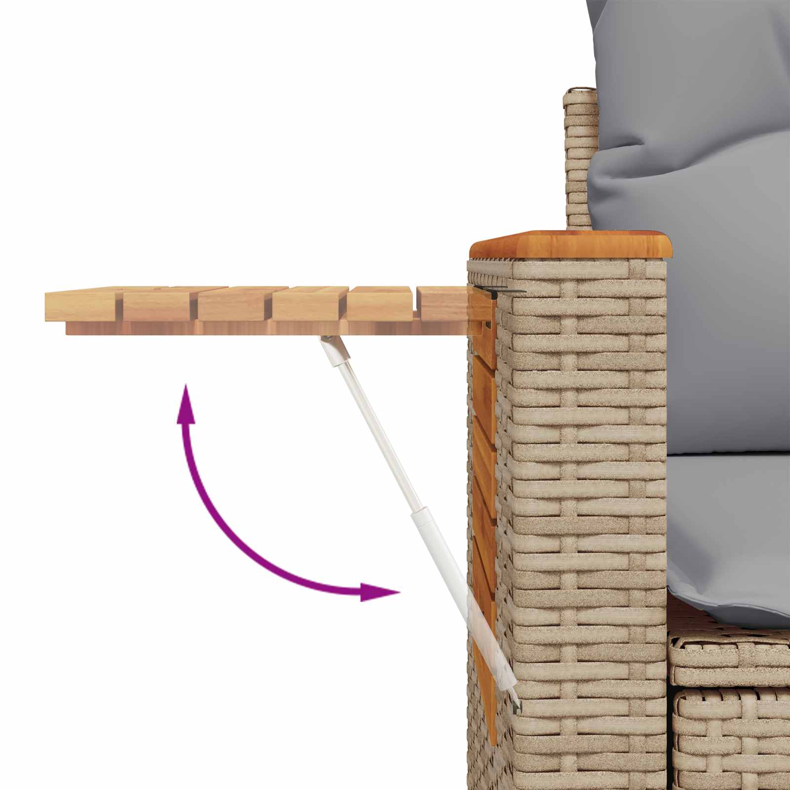 Havesofa Sæt 9 pcs Beige polyrattan
