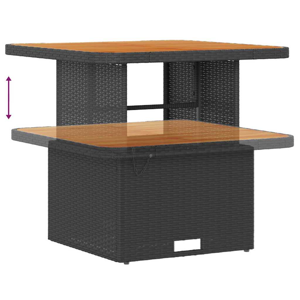 Havesofa Sæt med pude 9 pcs Sort og cremefarvet