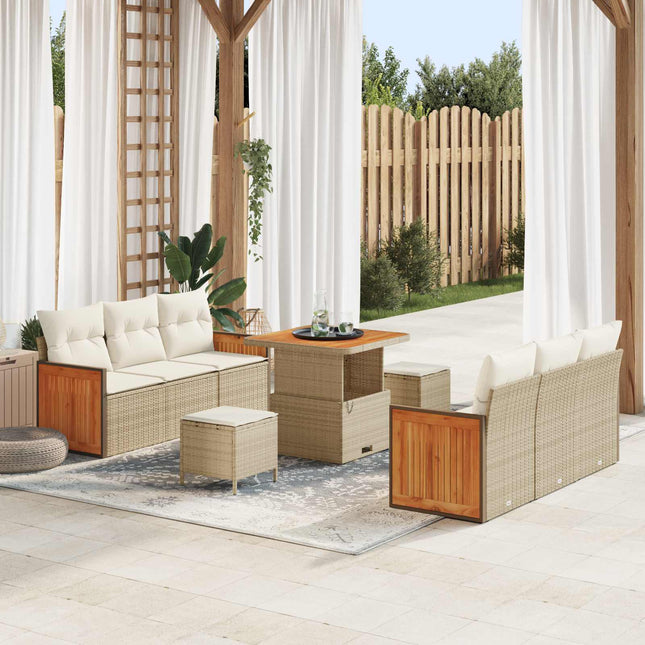 Havesofa Sæt 9 stk. 8-Antal sæder Beige og creme