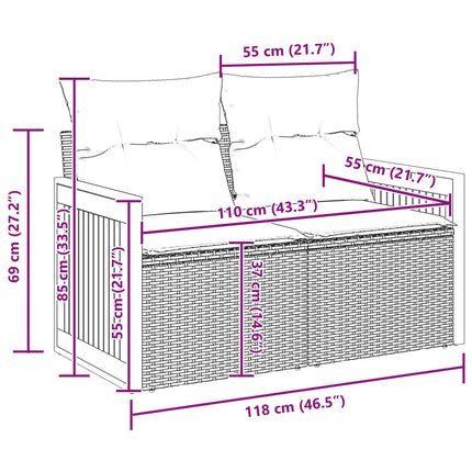 Havesofa Sæt 10 stk. 9-Antal sæder Beige og creme