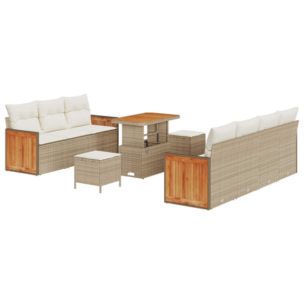 Havesofa Sæt 10 stk. 9-Antal sæder Beige og creme