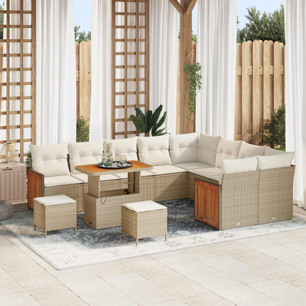 Havesofa Sæt med pude 12 pcs Beige og creme