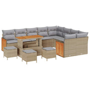 Havesofa Sæt med pude 13 pcs Beige og lys grå