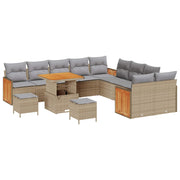 Havesofa Sæt med pude 13 pcs Beige og lys grå
