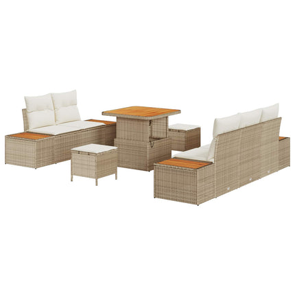 Havesofa Sæt med pude 8 pcs Beige og creme
