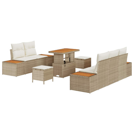 Havesofa Sæt med pude 8 pcs Beige og creme