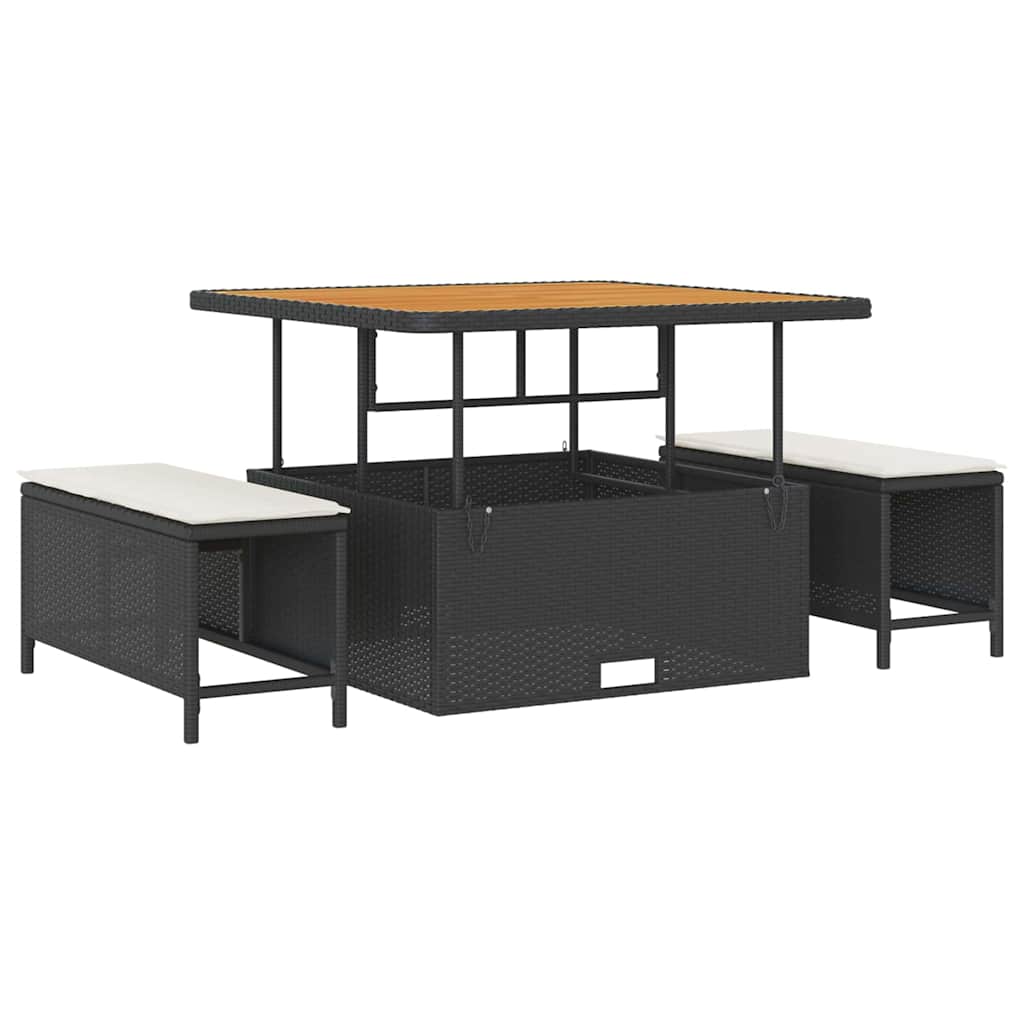 Havesofa Sæt 11 pcs Sort og cremefarvet 100 x 100 x 71 cm