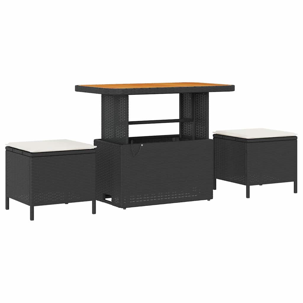 Havesofa Sæt 10 pcs Sort og cremefarvet 90 x 55 x 71 cm