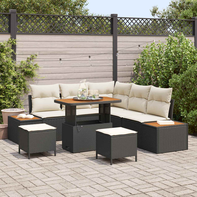 Havesofa Sæt 8 stk. 7-Antal sæder Sort og Cream