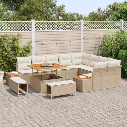 Havesofa Sæt med pude 12 pcs Beige og creme