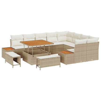 Havesofa Sæt med pude 12 pcs Beige og creme