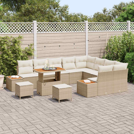 Havesofa Sæt med pude 12 pcs Beige og creme