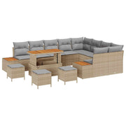 Havesofa Sæt med pude 13 pcs Beige og lys grå