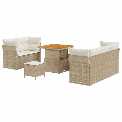 Havesofa Sæt 8 stk. 5-Antal sæder Beige og creme polyrattan