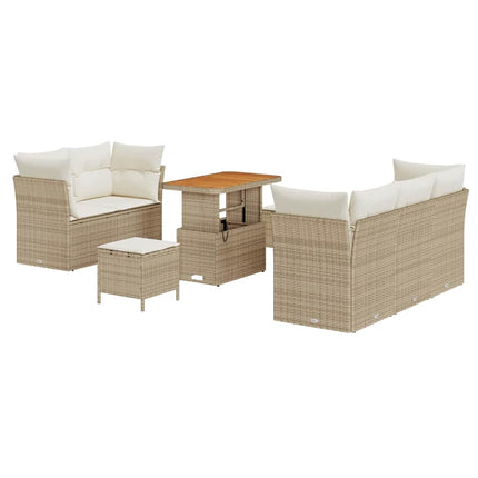 Havesofa Sæt 8 stk. 5-Antal sæder Beige og creme polyrattan