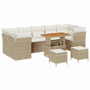 Havesofa Sæt med pude 10 pcs beige og cremefarvet
