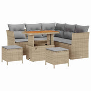 Havesofa Sæt med pude med opbevaring 8 pcs beige og lysegrå