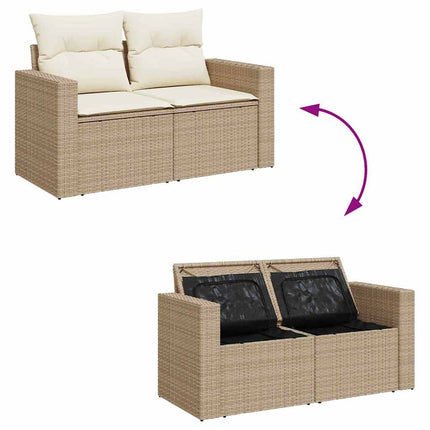 Havesofa Sæt 8 stk. 5-Antal sæder Beige og creme polyrattan