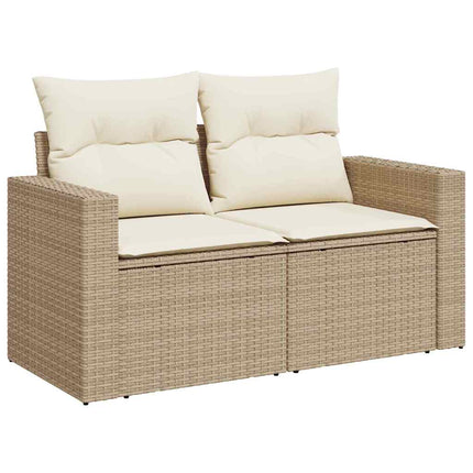 Havesofa Sæt 9 stk. 6-Antal sæder Beige og creme polyrattan