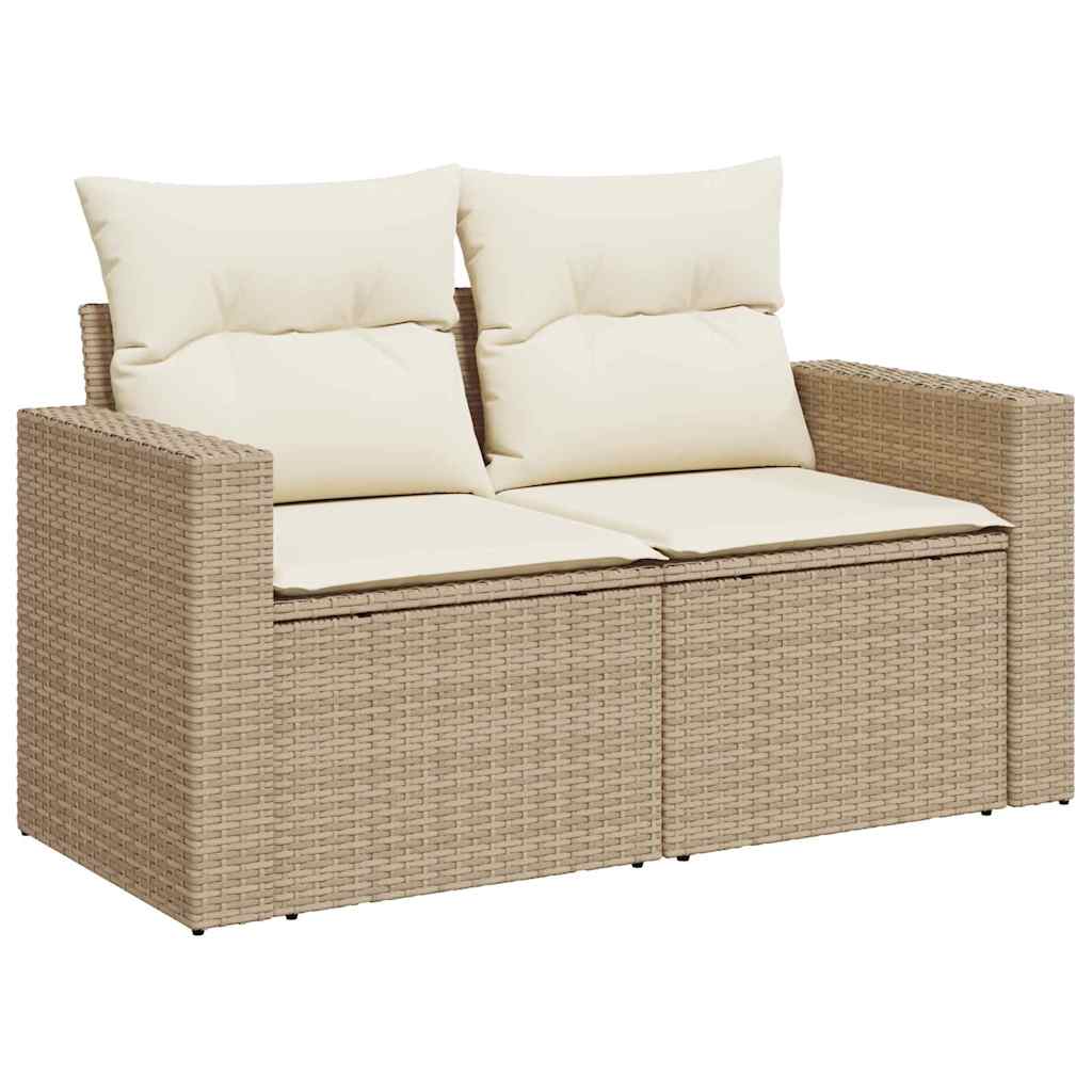 Havesofa Sæt med pude 12 pcs Beige og creme polyrattan