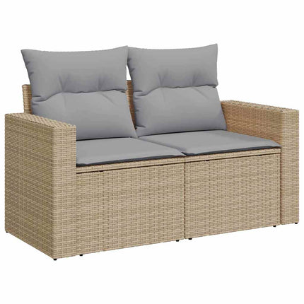 Havesofa Sæt 12 stk. 8-Antal sæder Beige og lys grå polyrattan