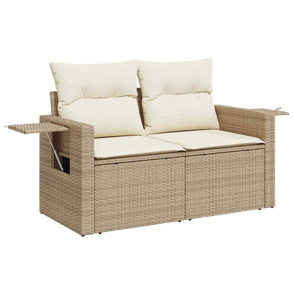 Havesofa Sæt 9 stk. 6-Antal sæder Beige og creme polyrattan